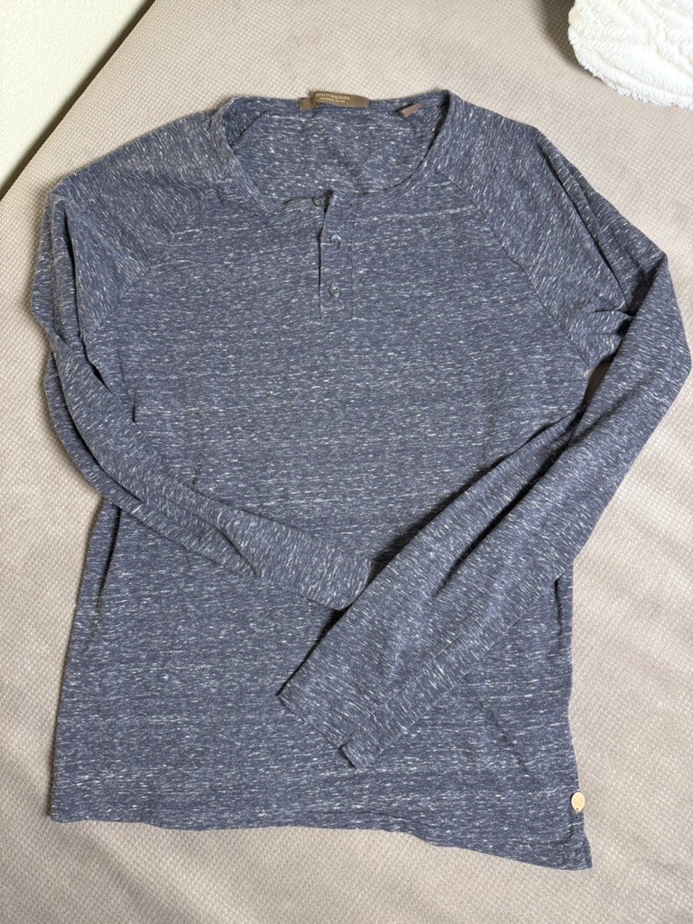Scotch & Soda Heather Navy Long-Sleeve Henley